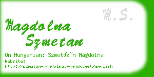 magdolna szmetan business card